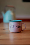 BORN & BRED Sláinte Enamel Mug, Pink