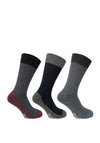 Bramble 3 Pair Wicking Boot Socks, Grey Multi UK6-11