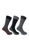Bramble 3 Pair Wicking Boot Socks, Grey Multi