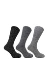 Bramble 3 Pair Wool Blend Socks, Grey Multi