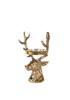 Brass Reindeer Antler Pillar Candle Holder, Gold
