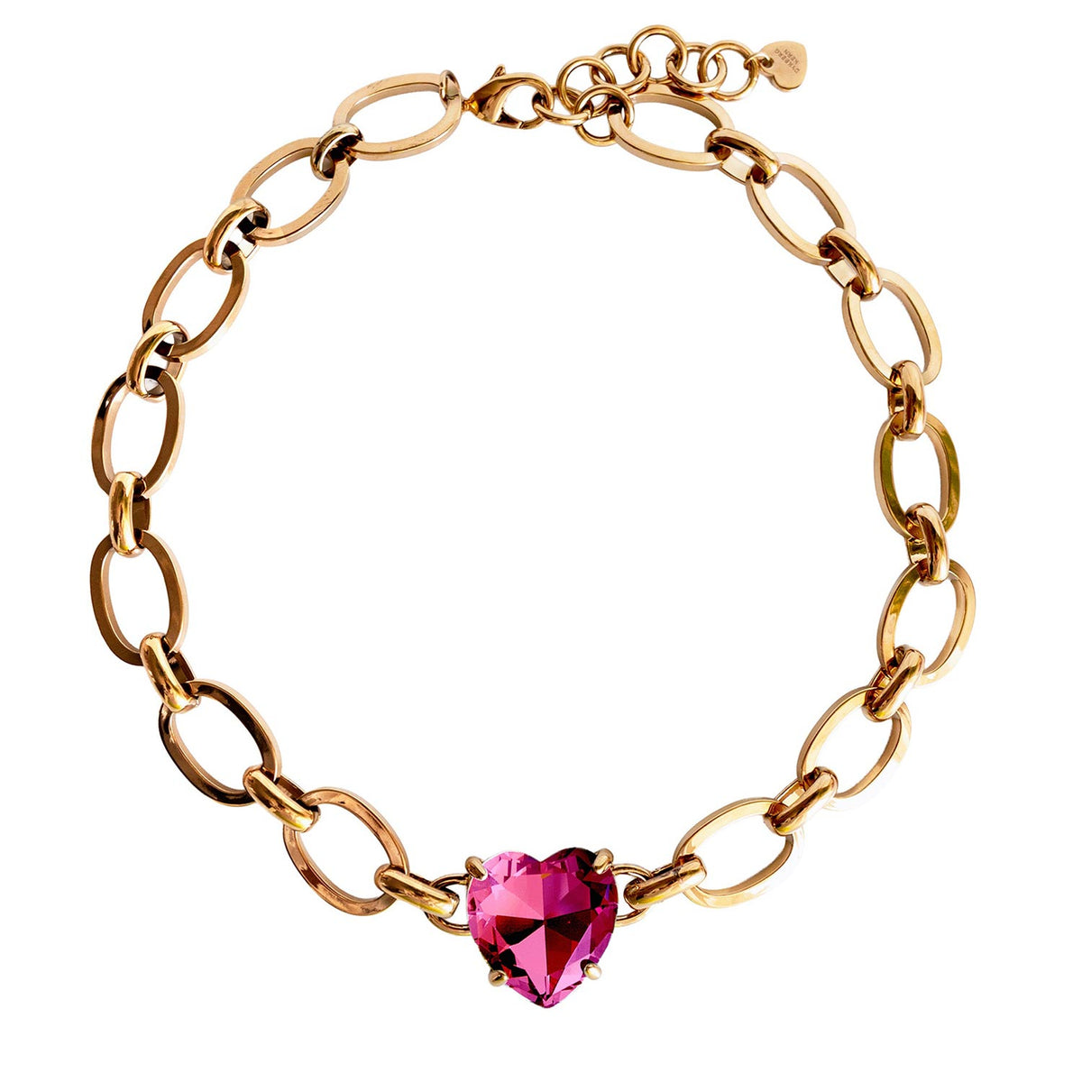 Dyrberg/Kern Braze Heart Bracelet, Gold & Pink