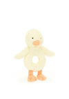 Jellycat Bashful Duckling Ring Rattle, Yellow