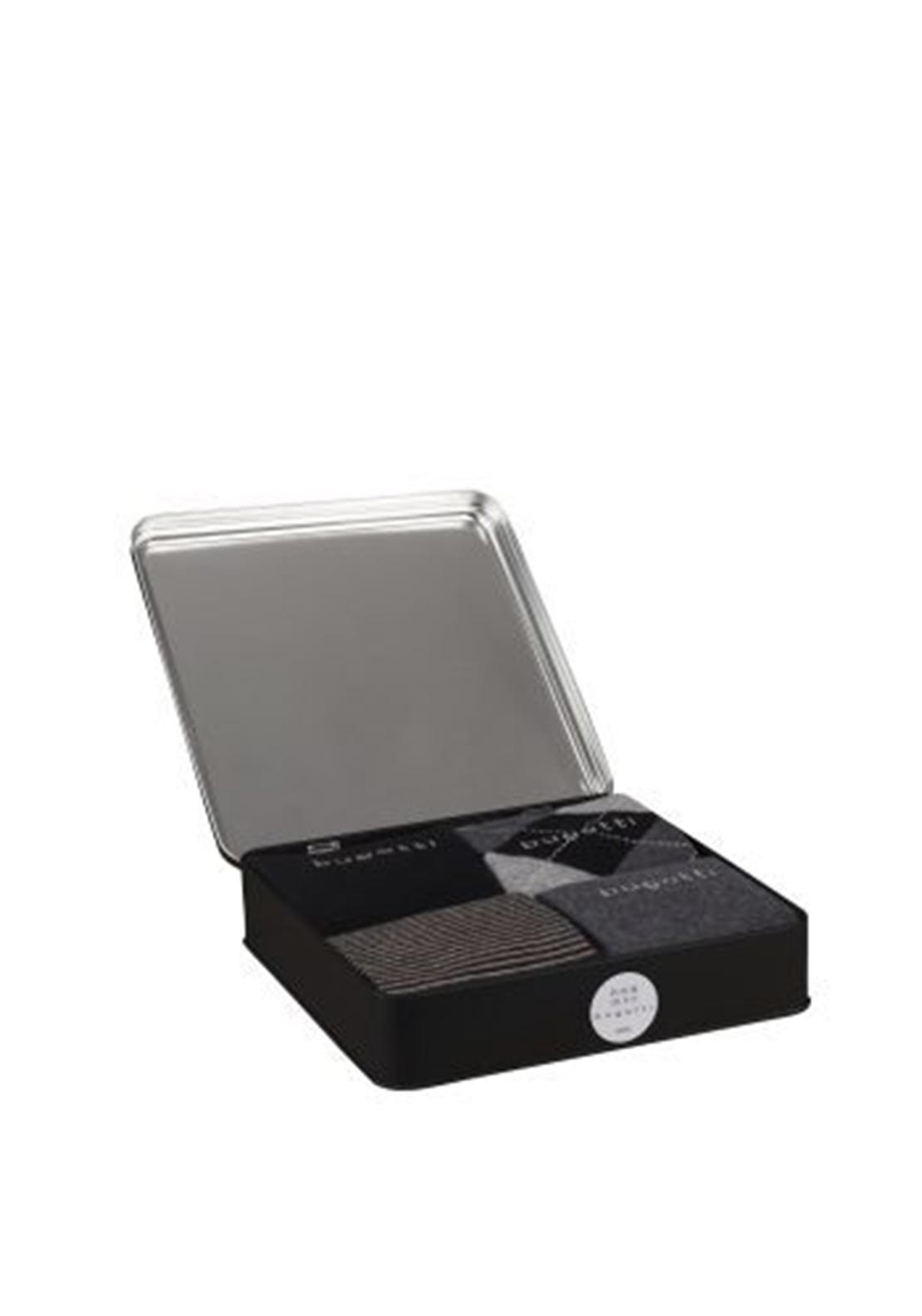 Bugatti 4 Pack Socks Gift Box, Black Multi