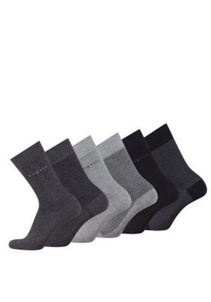 Bugatti 6 Pack Socks Gift Box, Black Multi