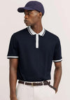 Bugatti Chevron Knit Polo Shirt, Navy