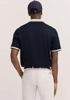 Bugatti Chevron Knit Polo Shirt, Navy