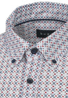 Bugatti Geo Print Short Sleeve Shirt, Red Multi