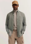 Bugatti Herringbone Shirt, Moss Green