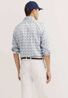 Bugatti Leaf Print Shirt, White & Blue