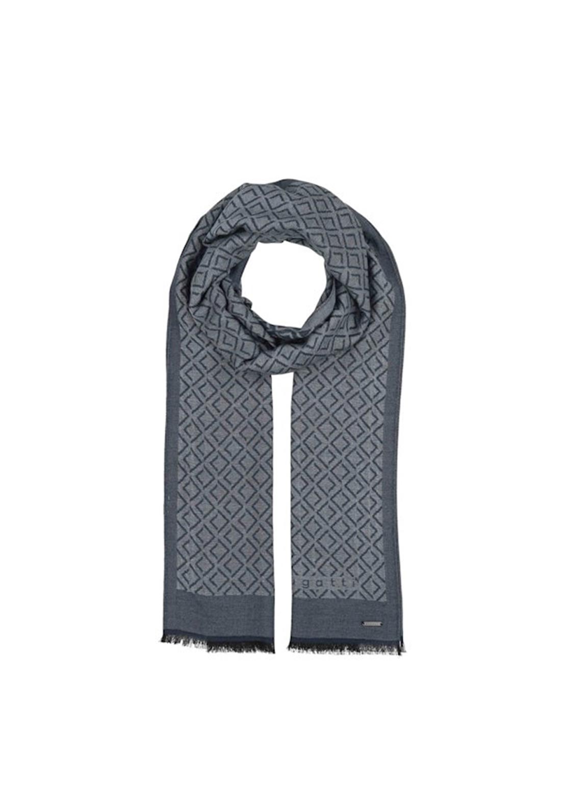 Bugatti Lightweight Geo Pattern Scarf, Blue