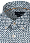 Bugatti Long Sleeve Floral Geo Print Shirt, Blue