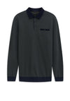 Bugatti Long Sleeve Polo Shirt, Navy & Khaki