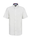 Bugatti Plain Short Sleeve Soft Cotton Shirt, White