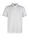 Bugatti Stripe Collar Polo Shirt, White
