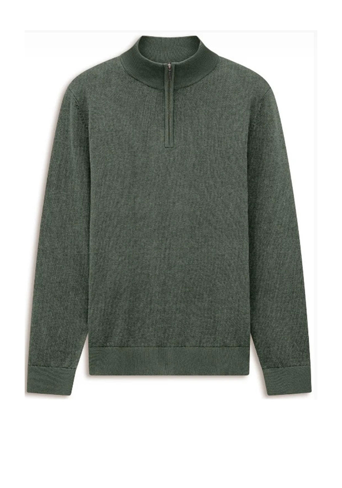 Bugatti Quarter Zip Fine Knit Sweater, Green