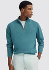 Bugatti Quarter Zip Soft Knit Sweater, Sea Green
