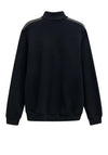 Bugatti Quarter Zip Micro Print Sweatshirt, Navy & Taupe