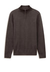 Bugatti Quarter Zip Fine Knit Sweater, Brown