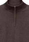 Bugatti Quarter Zip Fine Knit Sweater, Brown