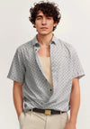 Bugatti Short Sleeve Ornate Floral Shirt, Olive Multi