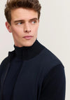 Bugatti Men’s Stand-Up Collar Cardigan, Navy
