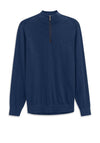 Bugatti Troyer Quarter Zip Knit Sweater, Dark Blue