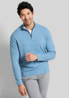 Bugatti Waffle Knit Half Zip Sweater, Baby Blue
