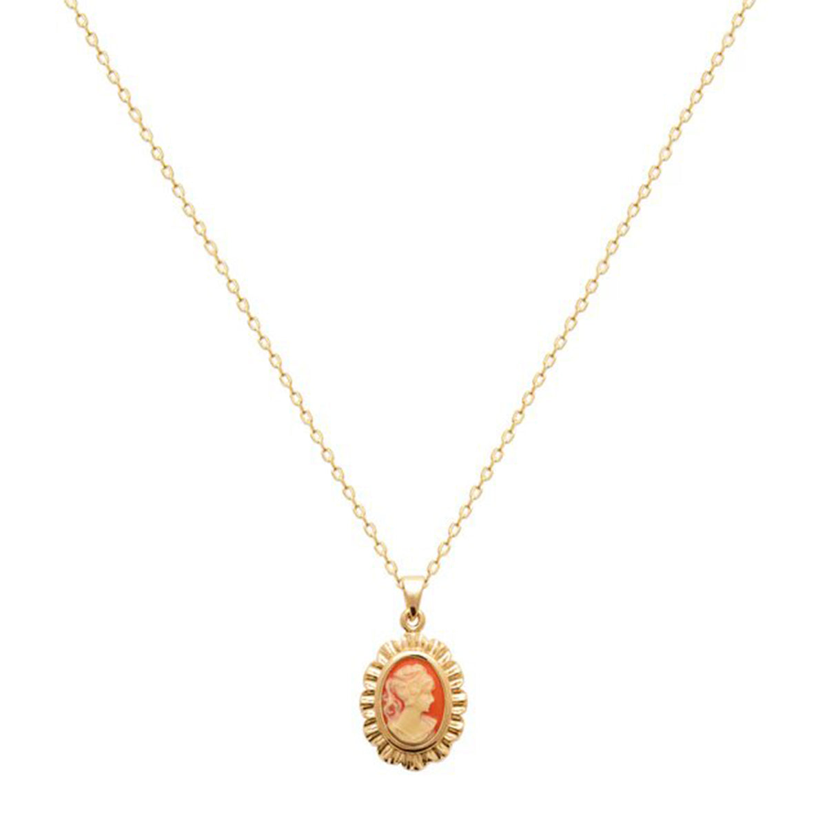 Burren Jewellery Cameo Role Pendant Necklace, Gold