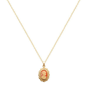 Burren Jewellery Cameo Role Pendant Necklace, Gold
