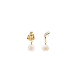 Burren Jewellery Juliet Pearl Earrings, Gold