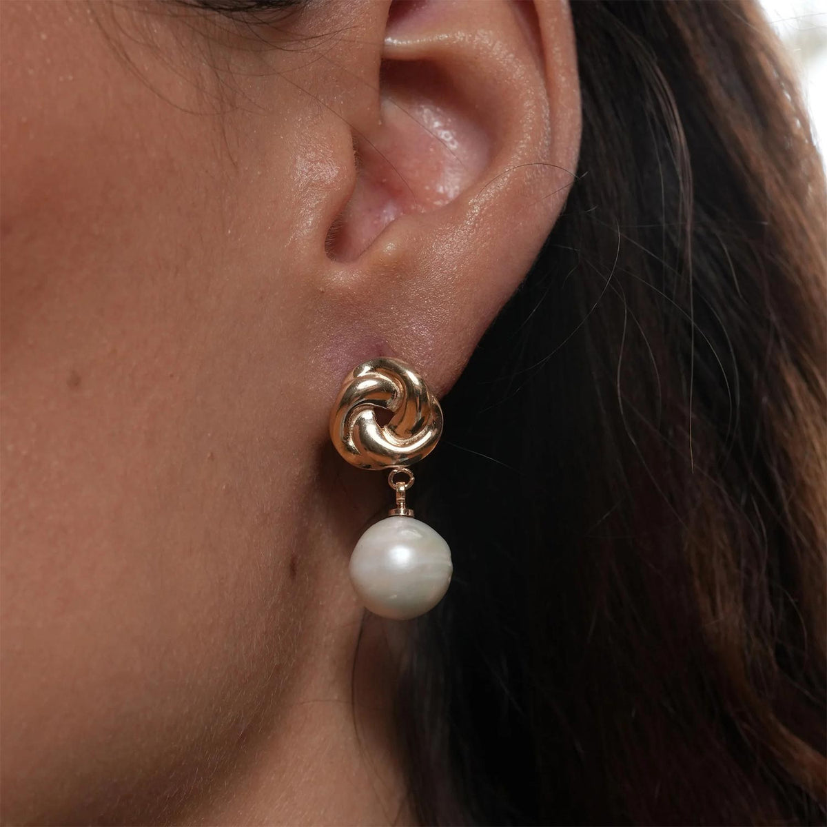 Burren Jewellery Juliet Pearl Earrings, Gold