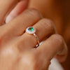 Burren Jewellery Madelyn Ring, Gold & Green
