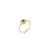 Burren Jewellery Rising Sun Emerald Zirconia Ring, Gold