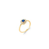Burren Jewellery Rising Sun Sapphire Zirconia Ring, Gold