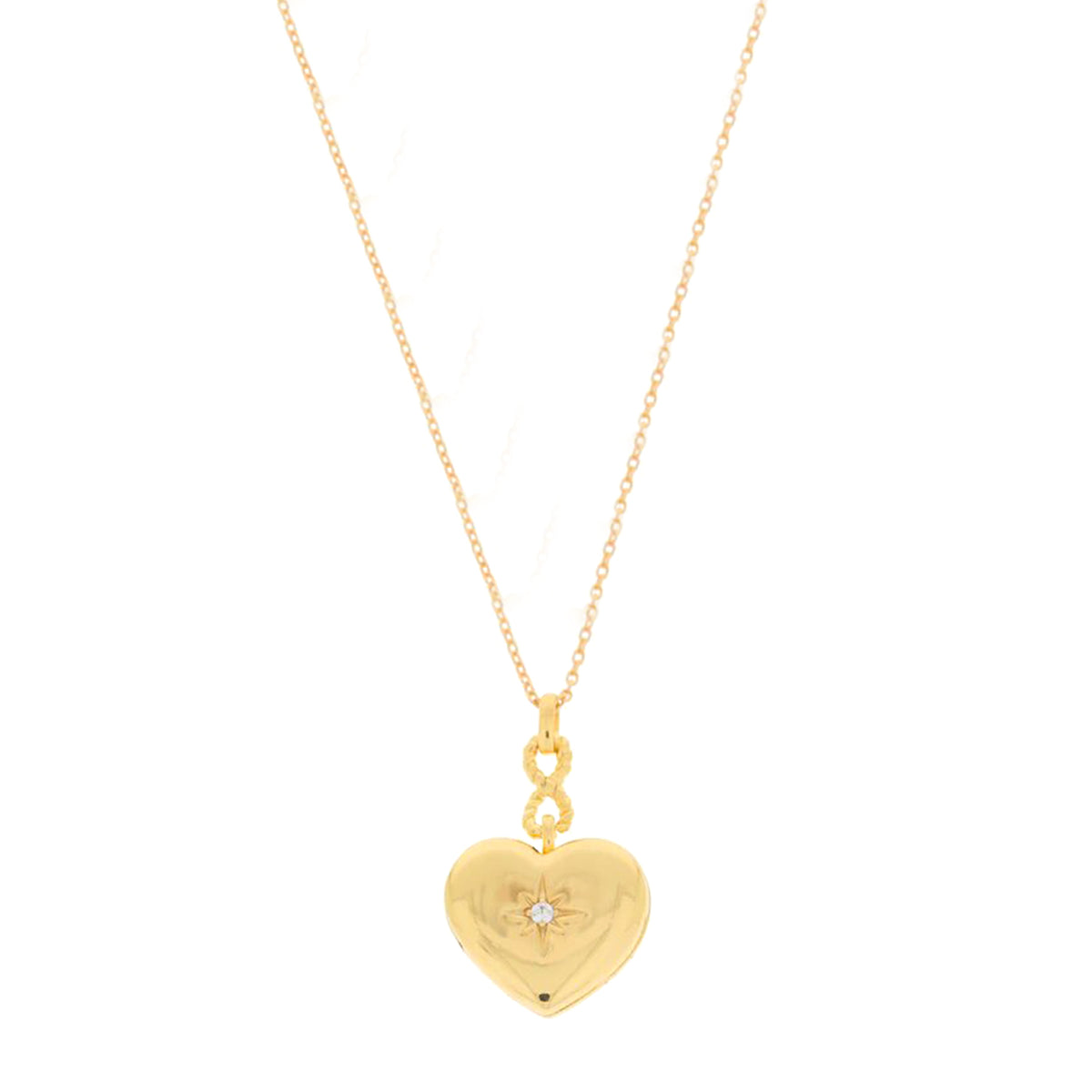 Burren Jewellery Sacred Heart Pendant Locket Necklace, Gold