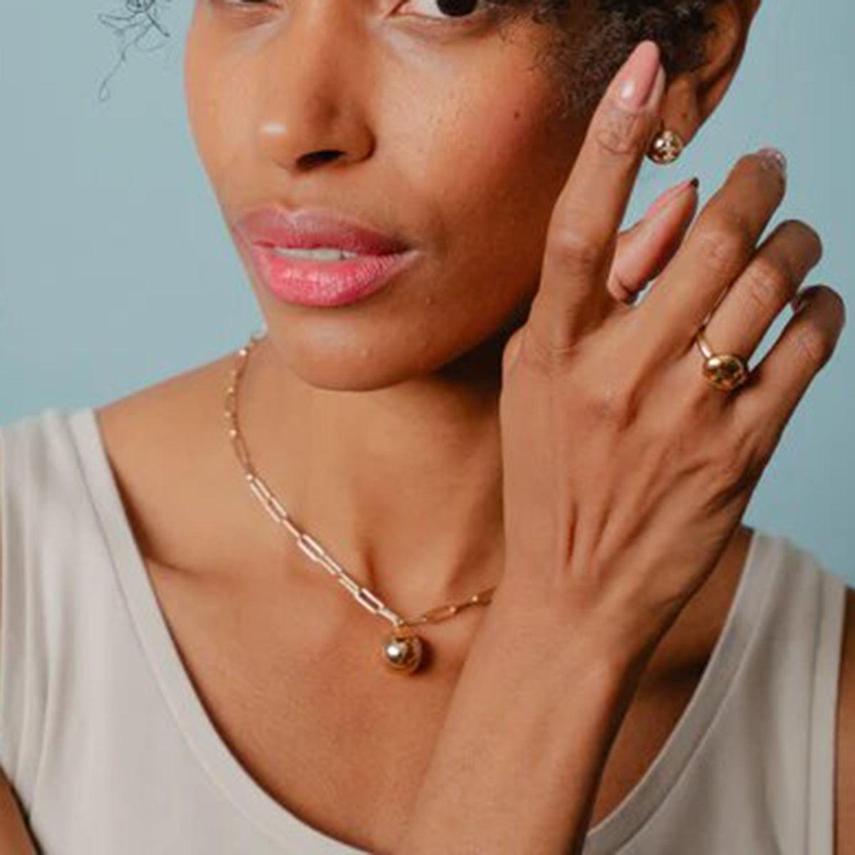 Burren Jewellery Wrecking Ball Necklace, Gold