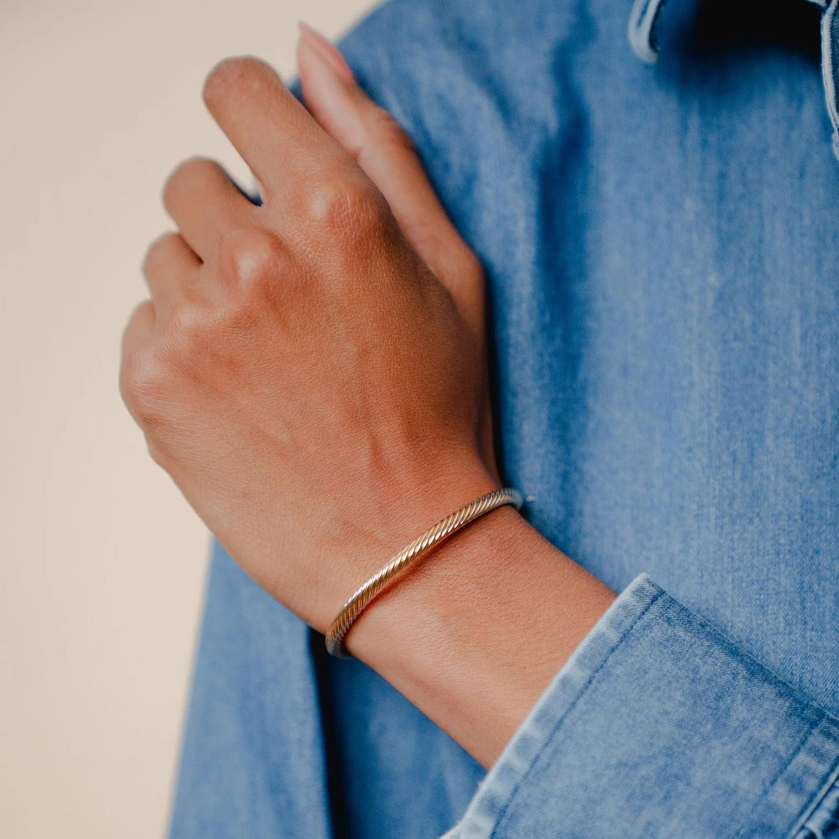 Burren Jewellery Honeycomb Bangle, Gold