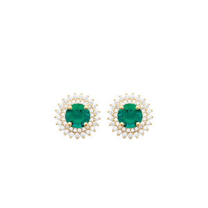 Burren Jewellery Madelyn Emerald Earrings, Gold