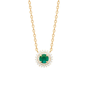 Burren Jewellery Madelyn Emerald Necklace, Gold