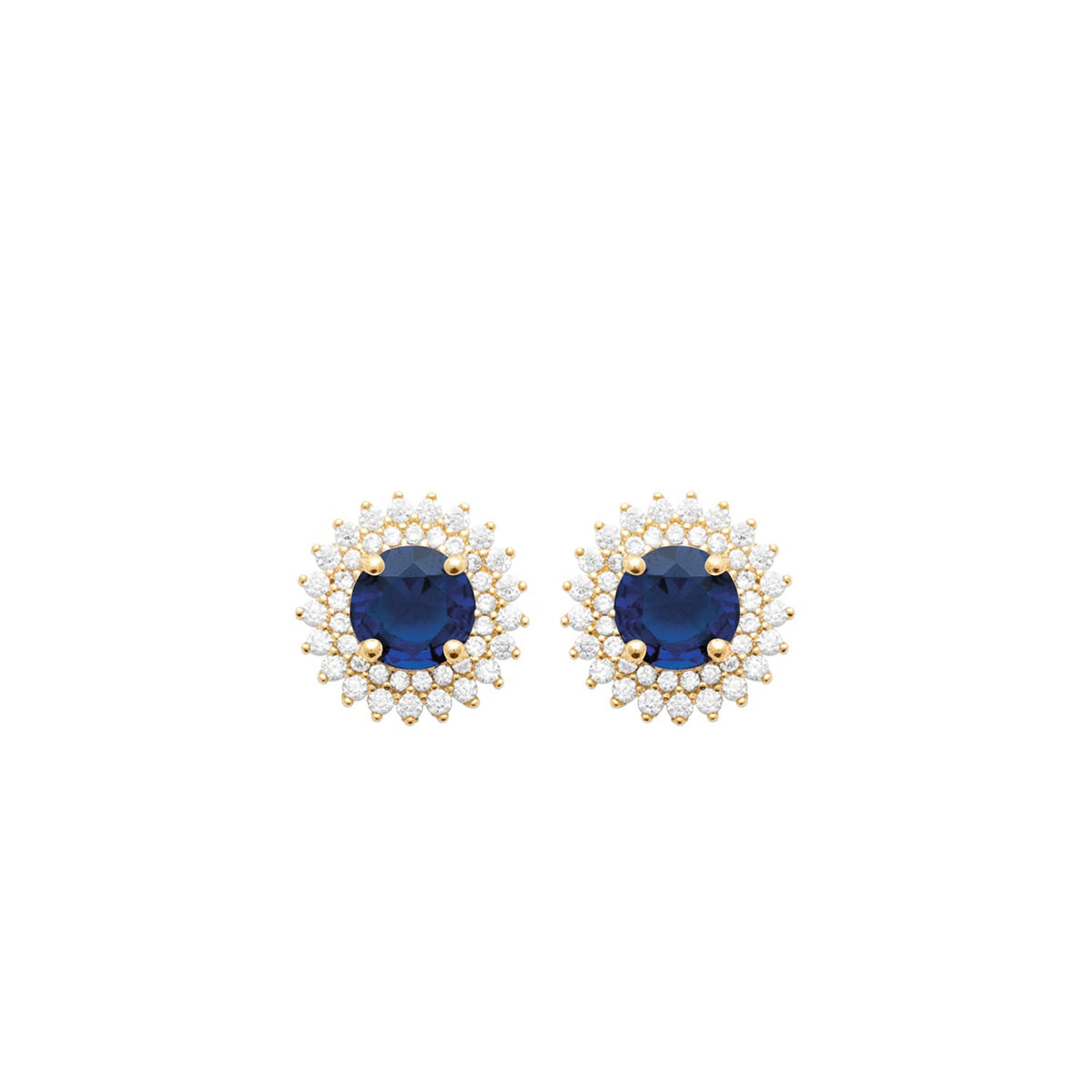 Burren Jewellery Madelyn Sapphire Earrings, Gold