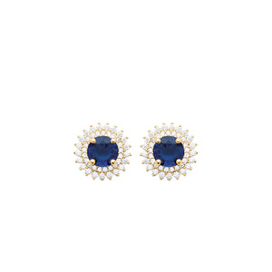 Burren Jewellery Madelyn Sapphire Earrings, Gold