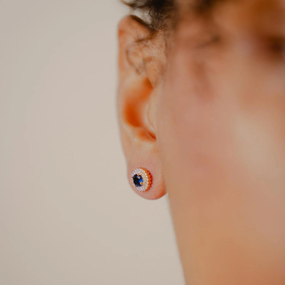 Burren Jewellery Madelyn Sapphire Earrings, Gold