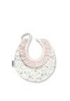 Babidu Baby Girl Frill Print Bib, Pink