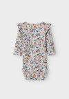 Name It Baby Girl Kdrra Long Sleeve Floral Bodysuit, Cream Multi