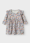 Name It Baby Girl Korra Long Sleeve Floral Dress, Cream Multi