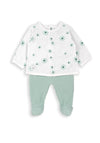 Babybol Baby Girl Daisy Top and Pant Set, Green