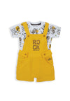 Babybol Baby Boy Rockstar Short Dungaree and Tee Set, Yellow