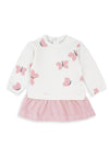Babybol Baby Girl Butterfly Long Sleeve Dress, Pink