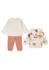 Babybol Baby Girl Animal 3 Piece Set, Off White